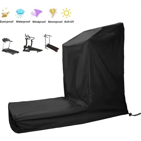 Housse pour tapis roulant, housse anti-poussière et imperméable, housse zippée en tissu Oxford pour équipement de fitness électrique, universelle pour intérieur et extérieur, noire. (1/4)