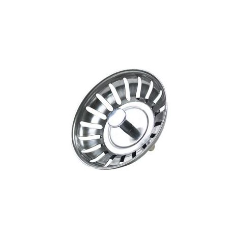 Bouchon d’évier cuisine en inox universel, diamètre 80 mm, 18 fentes, vidange rapide –