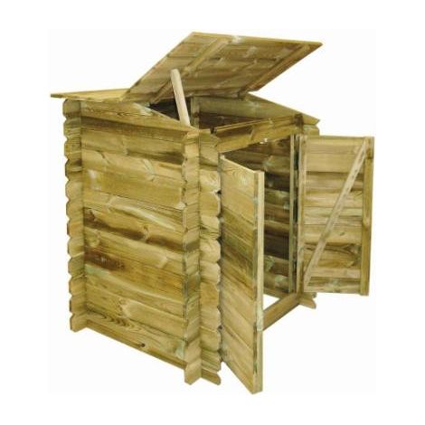 Ubbink – Coffre de filtration en bois sapin du Nord FSC – Traitement autoclave classe IV – H 117 x L 120 x P 104 cm – Accès facile avec 2 portes battantes
