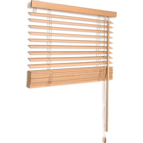 Sol Royal – Store vénitien en bois FSC 160cm x 90cm – Lamelles 3,5cm – Fixation mur/plafond – Réglage hauteur et angle des lamelles