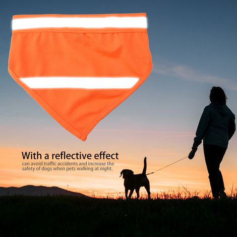 Écharpe/collier/bavoir réfléchissant pour chien/chiot (Orange fluorescent L) (1/5)
