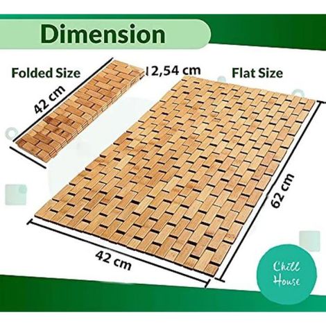 Tapis de Douche antidérapant - Tapis de Bain en Bambou - Tapis de Bain en Bois - Plateau de Douche en Bois (Naturel) (1/4)