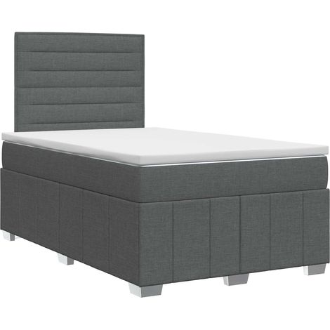 Maison Exclusive - Letto box spring con materasso Grigio Scuro 120 x 190 cm (1/5)