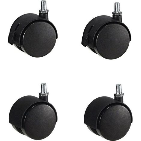 Lot de 4 roulettes pivotantes noires pour chaises et meubles,adapté pour table basse, chariot (1/5)