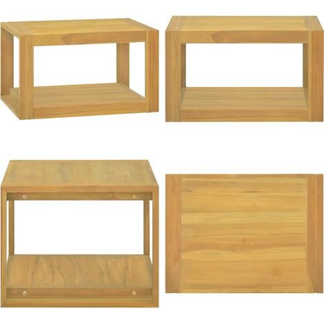 Wand-Badschrank 60x45x35 cm Massivholz Teak - Teekholzkasten - Badezimmermöbel - Wandhängeschränk - Aufbewahrungsraum - Badezimmerorganisation - Home & Living (1/5)