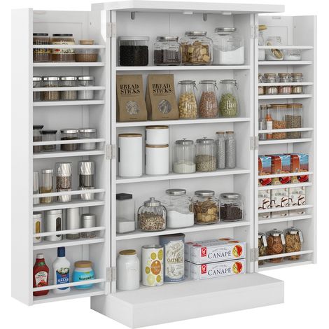 Schrank, 5 Regale, weiß, 60 × 30 × 104 cm, MDF, 21,5 kg (1/5)