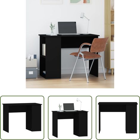 Bois d'ingénierie - Bureau Noir 100x55x75 cm Bois d'ingénierie (1/5)
