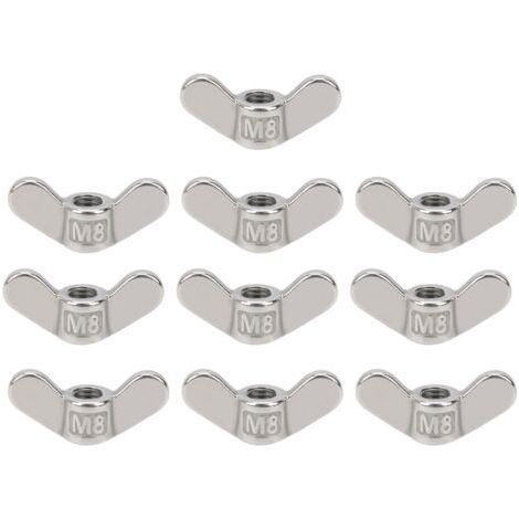 QORVA-10 pièces M8 écrou à oreilles écrous papillon, accessoire de matériel de fixation en acier inoxydable 304