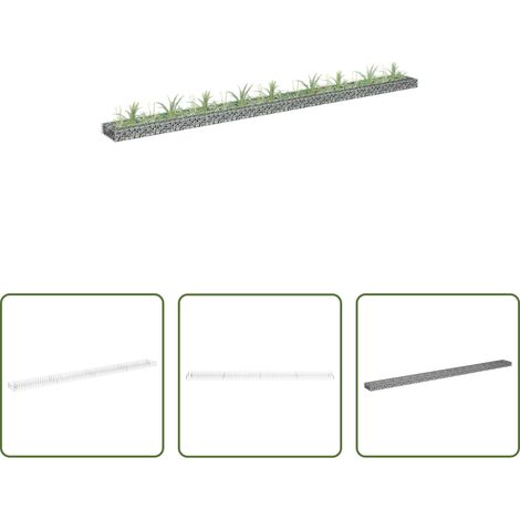 Bordure de jardin - Lit surélevé à gabion Acier galvanisé 360x30x10 cm (1/5)