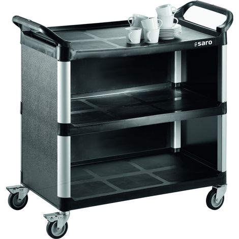 Chariot service - Plastique - 3 niveaux - 100kg - 845x430x950mm - ZOKA 1 - Saro