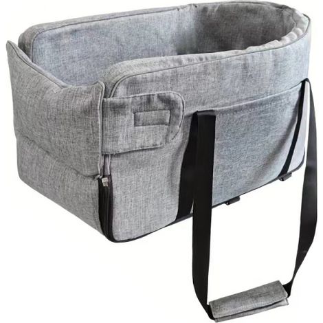 Siège auto chien chat, couchage imperméable antidérapant anti-rayures, installation facile (gris) (1/5)