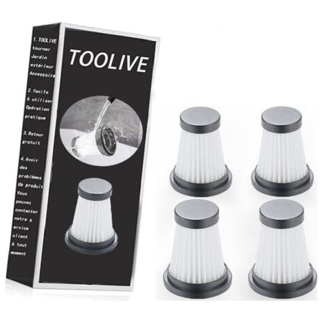 Lot de 4 filtres HEPA de rechange pour aspirateur sans fil pour Moosoo K12 K12 Pro K13, pour Genius Invictus One 1.0 X7 / 2.0, pour accessoires de filtre pour aspirateur à main Foxnovo 13KPA (1/2)