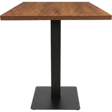 Table intérieure WOODAX 60x60 cm avec le pied IRON black plat