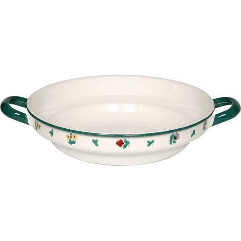 Riess Bauernschüssel flach Ø28cm Gmundner Streublumen Emaille