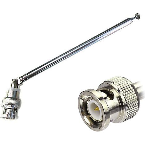Antenne radio FM télescopique 0,7 m en acier inoxydable avec connecteur BNC (1/4)