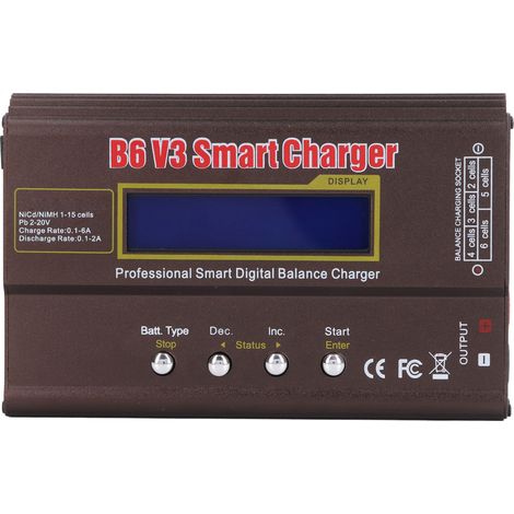 Chargeur B6 V3 : charge d'équilibrage intelligent 2S-6S, décharge haute tension, mesure de la résistance interne (1/5)