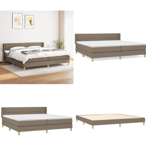 Boxspringbett mit Matratze Taupe 200x200 cm Stoff - Boxspringbett - Doppelbett - Bettenrahmen - Lattenrost - Matratze - Home & Living