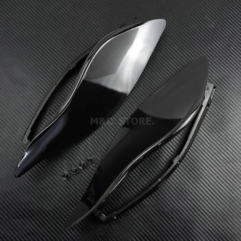 Déflecteurs d'air latéraux de pare-brise réglables, noir fumé, pour Harley Electra Glide, Tri Glide et Street Glide 2014-2021 - Déflecteurs d'air noirs (1/5)