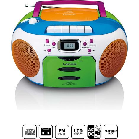 Radio portable avec cd et cassette kids multi color (1/5)