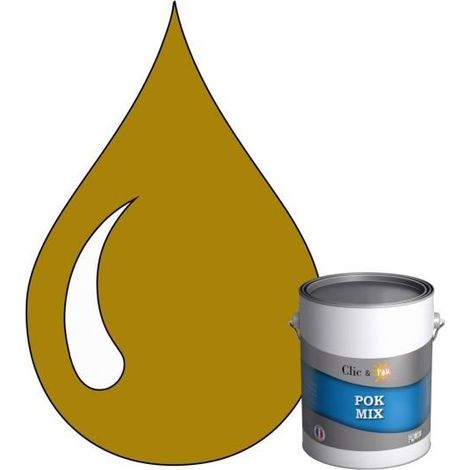Peinture d'Accroche et Finition 2 en 1 - POK - Jaune Miel - Acrylique Satinée - 1L - Intérieur (1/4)