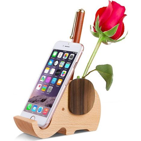 Porte-stylo éléphant, grand format, organisateur de bureau avec support téléphone (1/5)
