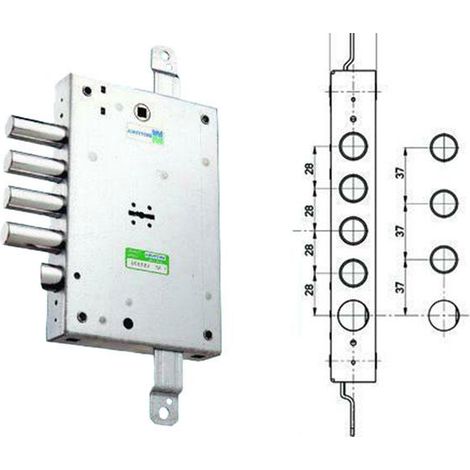 Serrure de porte blindée gauche E63 52.571/37 MOTTURA