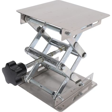 Plateforme de support à ciseaux en acier inoxydable pour laboratoire, 10 x 10 cm, hauteur extensible 48 mm‑Table élévatrice de 152 mm : poids maximal supporté : 10 kg (1/5)