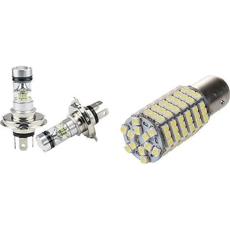 feu arrière LED SMD 1157 1016 1034 120 P21/5W et 2 ampoules LED haute puissance H4 HB2 9003 100W 20 LED pour feux antibrouillard de voiture (1/5)