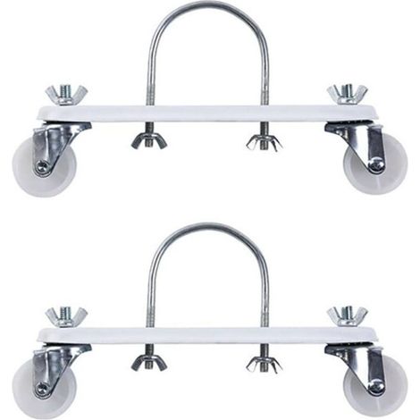 Lot de 2 supports de chauffage électrique pour radiateur - Base de roulette hydroélectrique - Support de poulie mobile spécial (blanc)