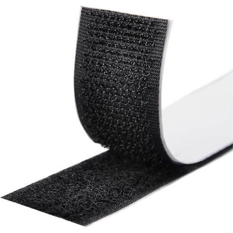 Ruban auto-agrippant noir extra résistant – 10 m × 2 cm – double face haute adhérence – bande velcro réutilisable (1/4)