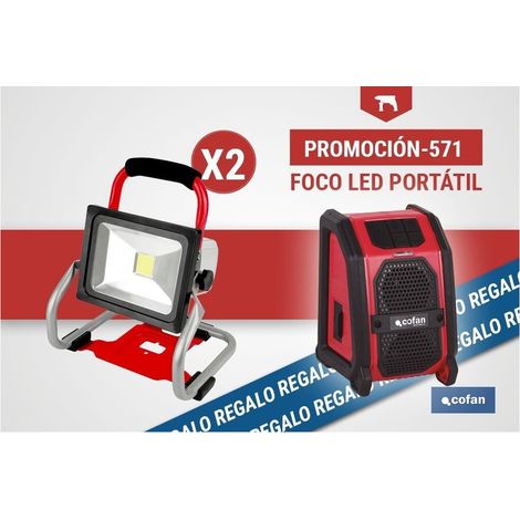 Pack de projecteurs LED portables et haut-parleur Bluetooth 2 unités