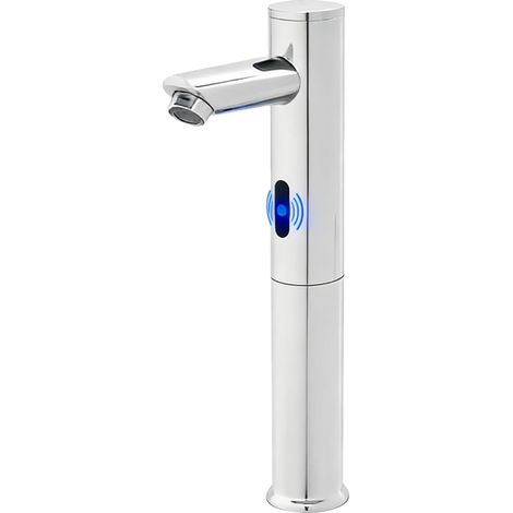 Grifo de baño automático con sensor infrarrojo, mezclador de lavabo sin contacto, grifo mezclador de agua fría - Cromado (30 cm)