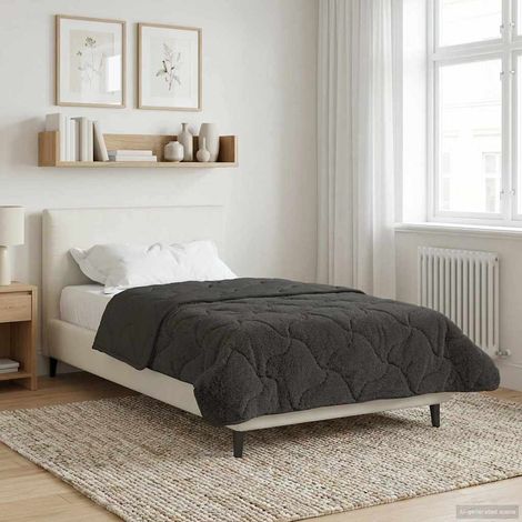vidaXL  Winter Duvet  Quilted Anthracite 135 x 200 cm