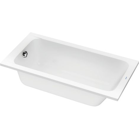 Duravit – Baignoire à encastrer rectangulaire blanche en acrylique – 1500x750 mm – Écoulement latéral – Avec trop-plein