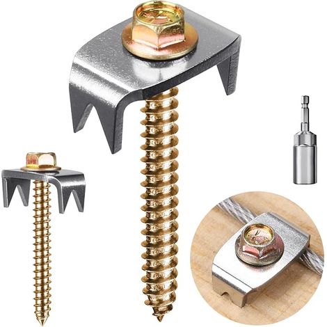 Reusable Fence Staples for Wire Fence and Woven Fence Fence Nails with Wire Fixer for Easy Installation (1/5)