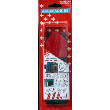 FASTECH® 906-330C Bande auto-agrippante avec boucle partie velours et partie agrippante (L x l) 630 mm x 50 mm noir, ro (1/5)