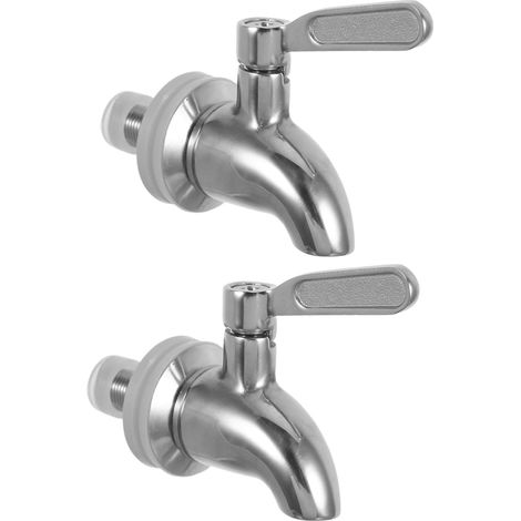 Robinet Pour Distributeur De Boissons 304 Acier Inoxydable, Bec Verseur Anti-fuites, Compatible Seau à Jus Et Bouilloire, Lot De 2 Pièces, Usage Chaud Et Froid (1/5)