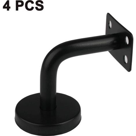 Set mit 4 Edelstahl-Handlaufhalterungen für wandmontierte Treppen, Handlaufbefestigung (schwarz)