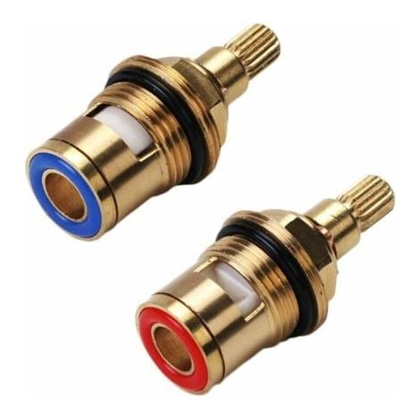 LaBlanc - Cabezal de disco cerámico, par de cartuchos cerámicos de repuesto universales para grifo, cuarto de vuelta de 1/2", 20 muescas x 51 mm (1/5)