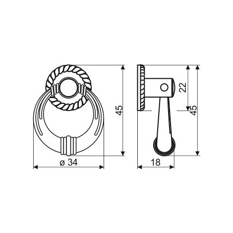 Heurtoir KR33, nickel patiné