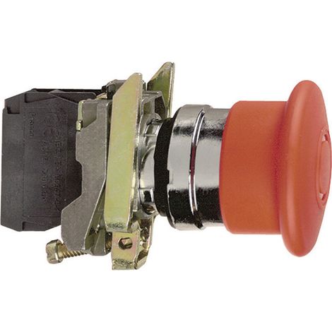 Schneider Electric XB4BS8445 Pilztaster Frontring Metall, mit NOT-Aus-Schalter, rund, rückstellbar 1