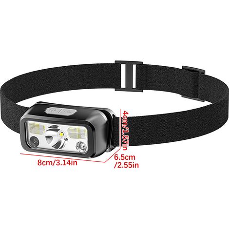 Lampe Frontale - LED Rechargeable - Éclairage Blanc et Rouge - Régulation Électronique - Bandeau Élastique Réglable - Pour Activités Extérieures - 1 Pièce (1/5)