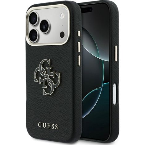 Guess FW Resin Logo Hülle für iPhone 17 Pro Schwarz