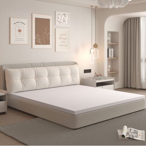 Colchón H3 90 x 200 x 5 cm de espuma, desenfundable y lavable, blanco, OKWISH (1/5)