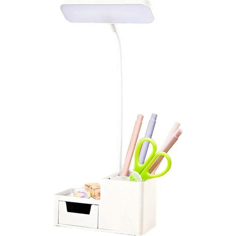 Lampe de bureau LED, lampe de bureau USB rechargeable pour adultes et enfants, lampe de table à intensité variable avec 3 modes d'éclairage pour l'apprentissage et la lecture (1/5)