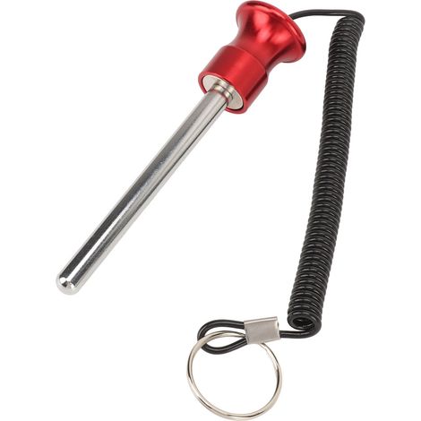 Goupille de verrouillage de sécurité renforcée pour poids de musculation avec cordon, accessoire de fitness et d'entraînement, rouge, 8 mm x 80 mm (1/5)