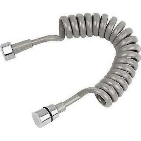 Teleskop-Duschschlauch – 2 Meter langer Spiralschlauch für Badezimmer, Edelstahl – Langer Schlauch für Handbrause, WC, Bidet und Wasserhahn (1/4)