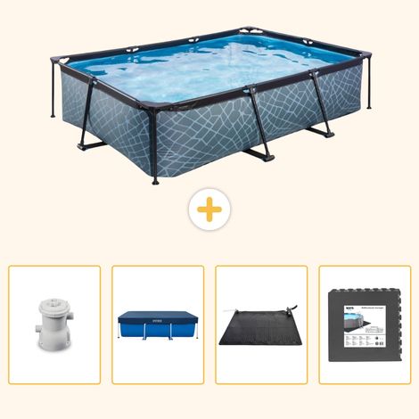 Exit-toys Piscine Exit Rectangulaire - Effet Pierre - 300x200x65 cm - 5-pièces S195 (1/5)