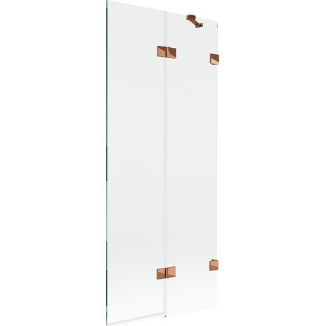 Mexen Lunar Badewannenfaltwand 2-flügelig rechts 80 x 150 cm, transparent, Roségold - 897-080-100-60-00-P (1/5)