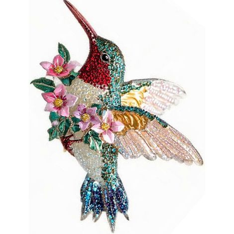 Funkelnde Kolibri-Dekoration aus bruchsicherem Acrylglas, zum Aufhängen an Weihnachtsbaum oder Kranz, mehrfarbig (1/5)